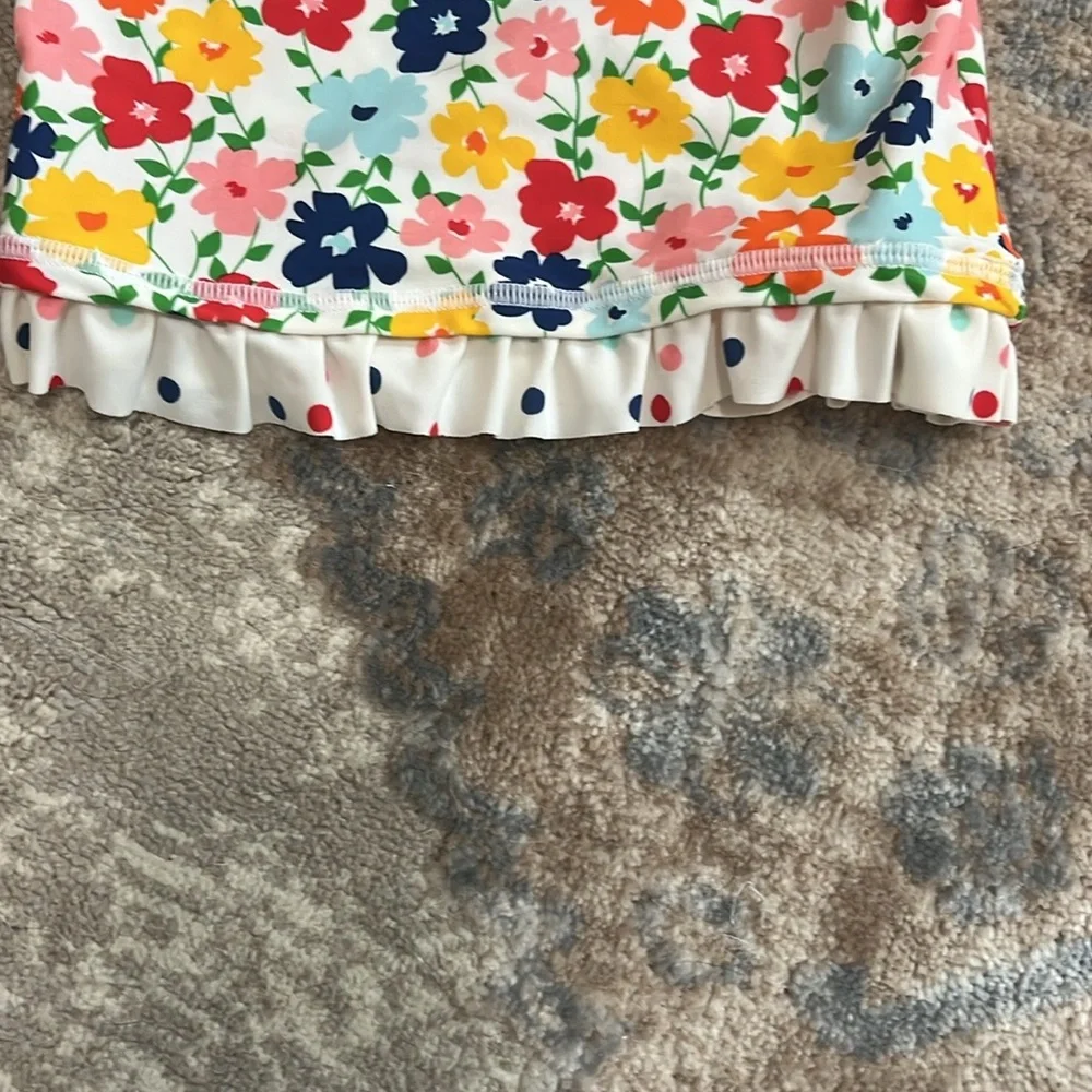 HANNA ANDERSSON Baby Rainbow Floral Rashguard with Swim Trunks, Size 60 (3-6M)